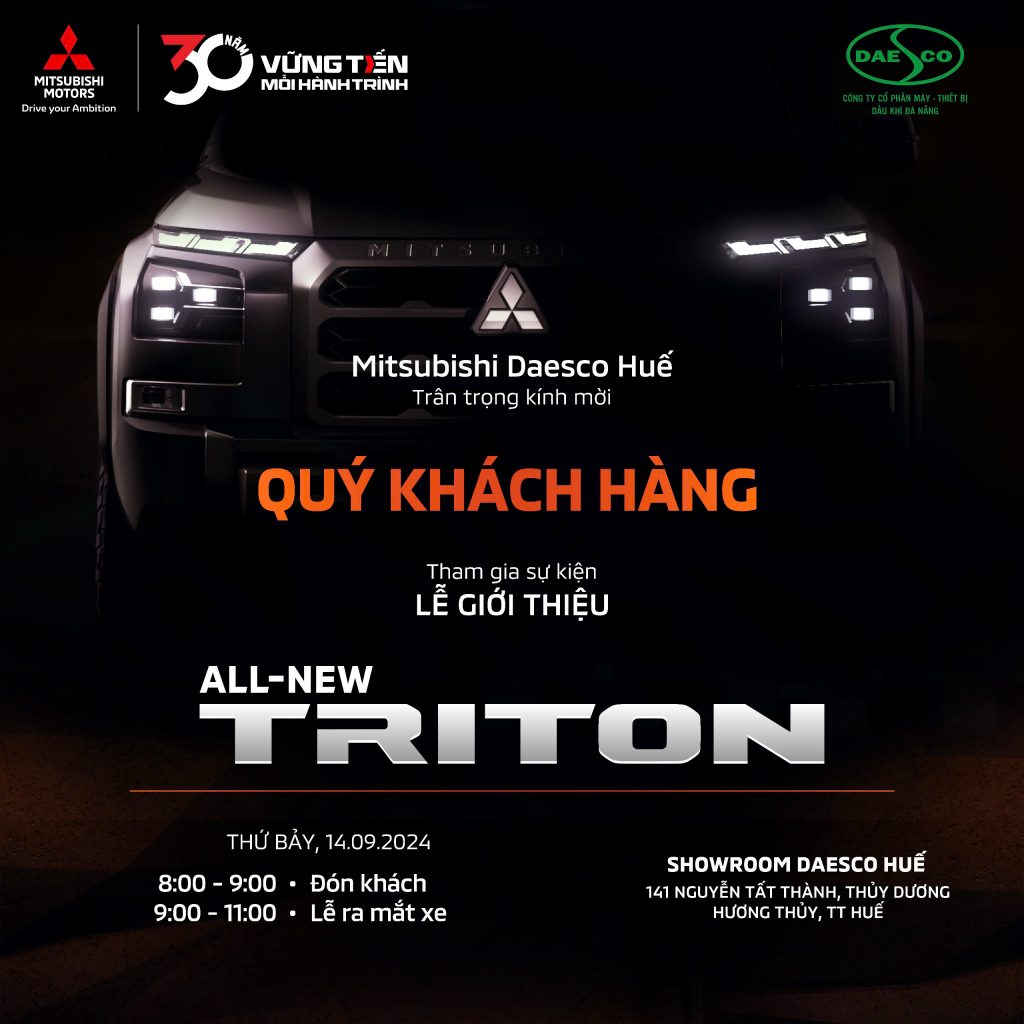 CHÀO ĐÓN SIÊU PHẨM MITSUBISHI 𝐀𝐋𝐋 – 𝐍𝐄𝐖 𝐓𝐑𝐈𝐓𝐎𝐍 RA MẮT TẠI THỪA THIÊN HUẾ