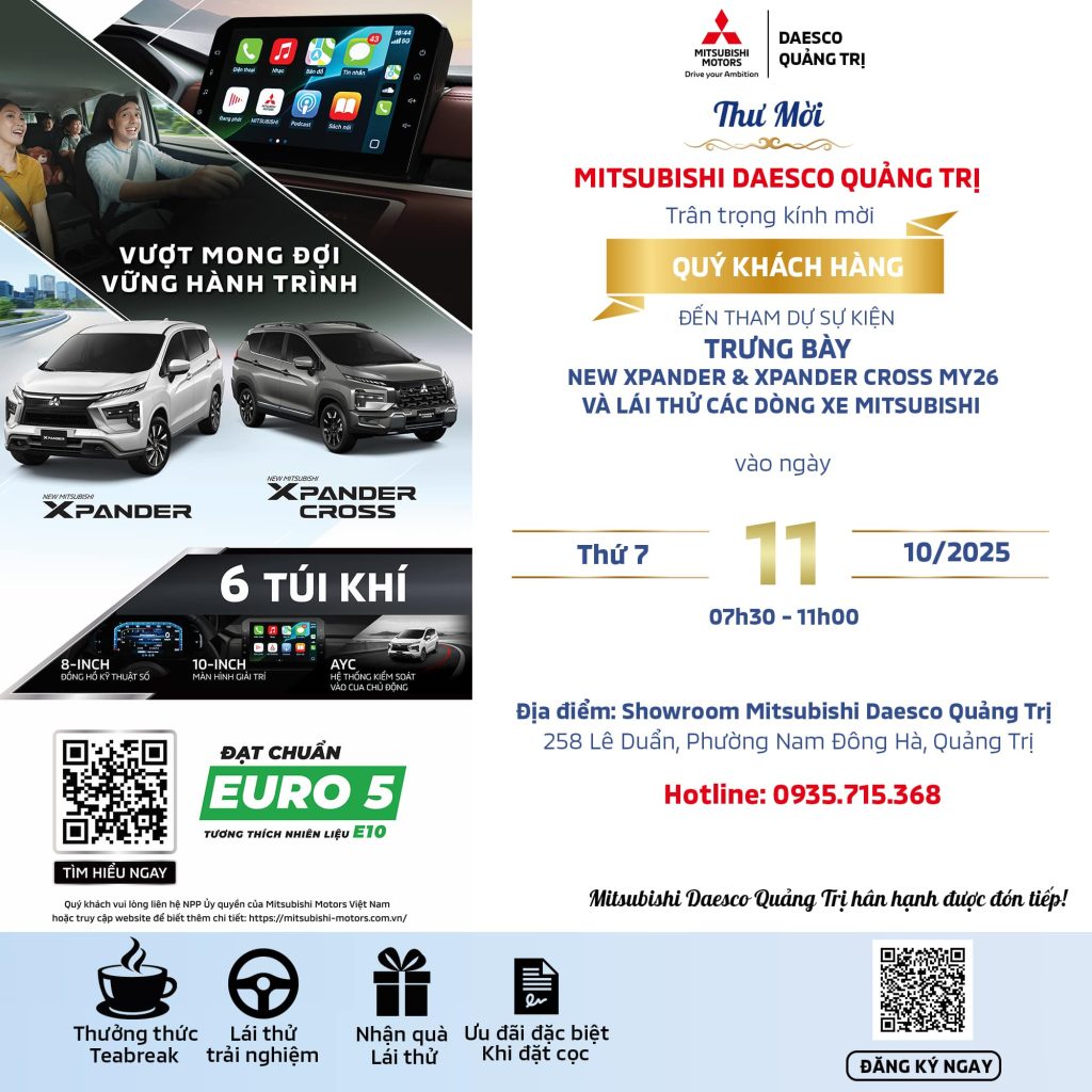 SỰ KIỆN TRƯNG BÀY NEW XPANDER & XPANDER CROSS MY26 VÀ LÁI THỬ CÁC DÒNG XE MITSUBISHI