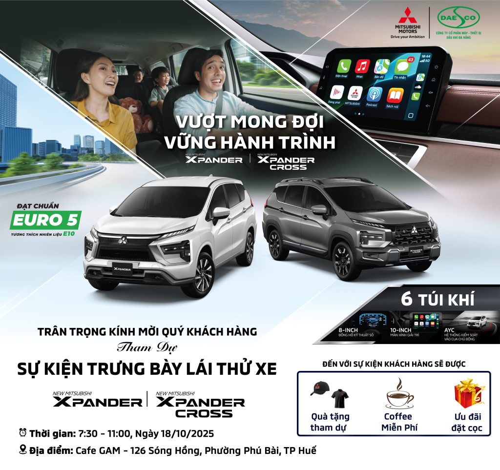 SỰ KIỆN TRƯNG BÀY VÀ LÁI THỬ XE MITSUBISHI TẠI THÀNH PHỐ HUẾ 18/10/2025