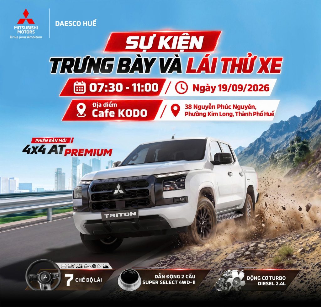 SỰ KIỆN TRƯNG BÀY & LÁI THỬ XE | LẦN ĐẦU TRITON 4WD AT PREMIUM XUẤT HIỆN TẠI HUẾ
